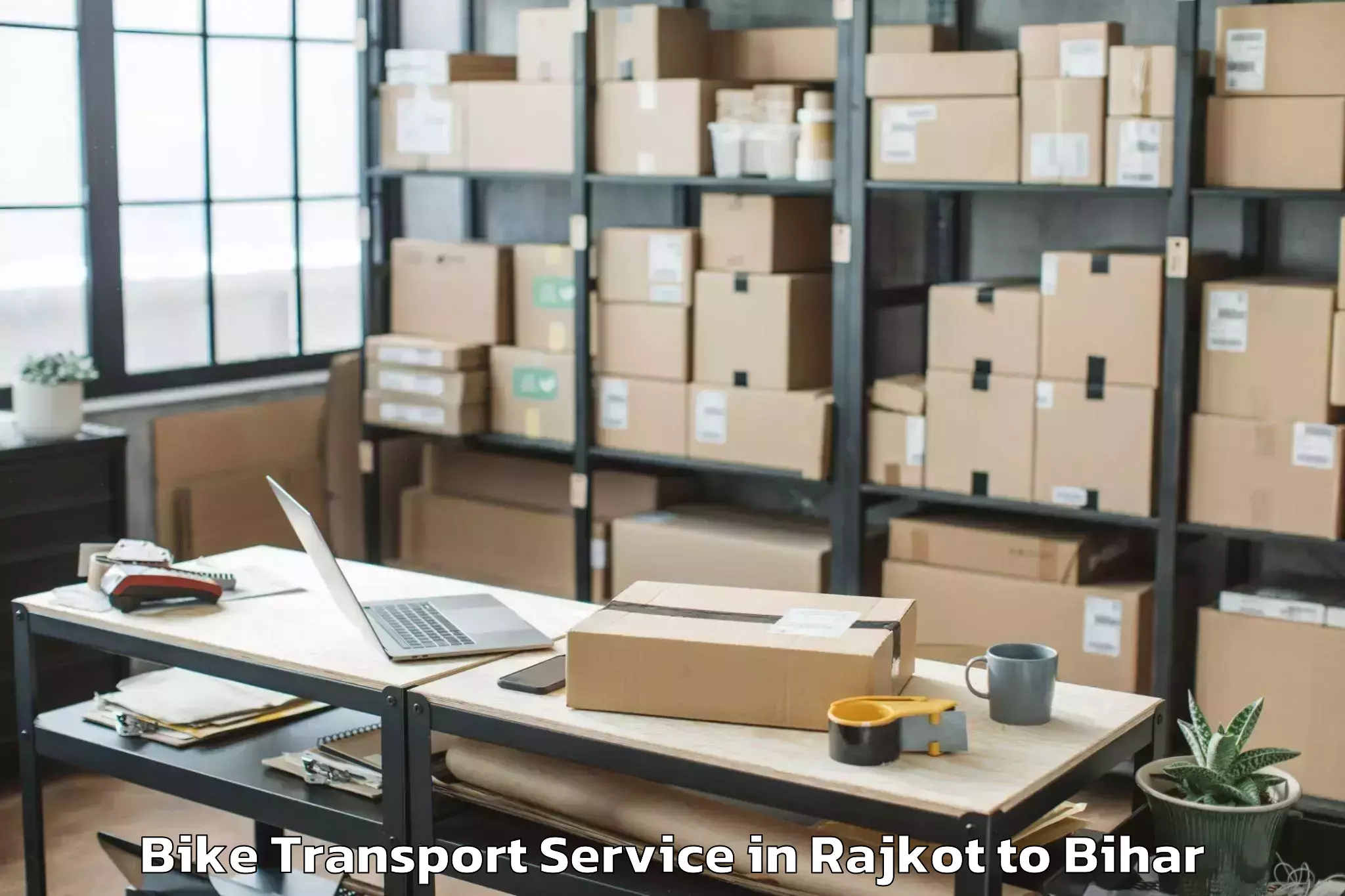 Book Rajkot to Triveniganj Bike Transport